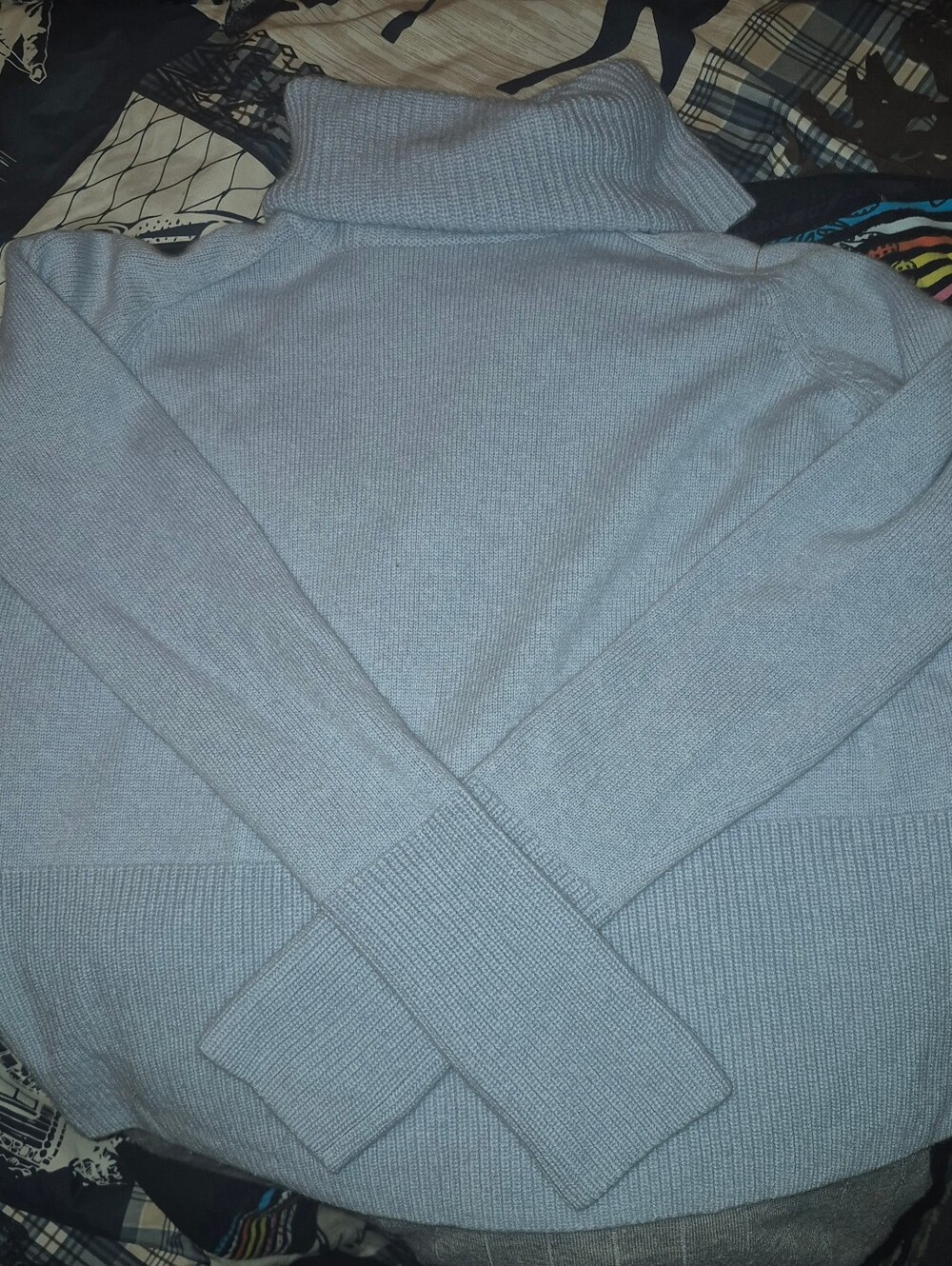 Athleta Womens Alpine Light Blue Turtleneck Cashmere Sweater